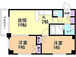 メープル桑園駅 2LDKの間取図画像