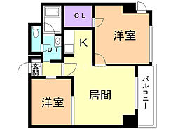 ラ・フォーレ円山 2LDKの間取図画像