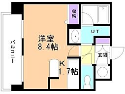 クレジデンス札幌・南4条 1Kの間取図画像