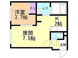 VillageSoen 1LDKの間取図画像