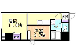 CASATRESNEO 1LDKの間取図画像