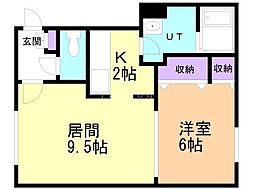 グランメールマルミチ 1LDKの間取図画像