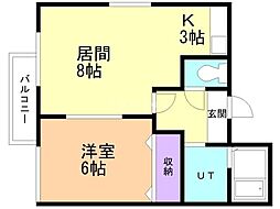 ショパンシャトー 1LDKの間取図画像