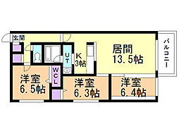 K-セレクション.ステラ 3LDKの間取図画像