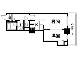 PRIMEURBAN札幌リバーフロント 1LDKの間取図画像