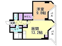 宮ヶ丘レジデンス神宮前 1LDKの間取図画像