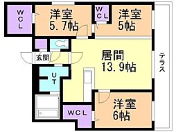 Alivis 宮の森 3LDKの間取図画像