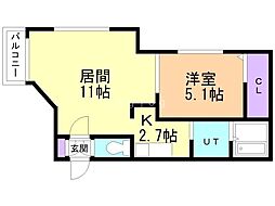 ChateauLife近代美術館前1 1LDKの間取図画像