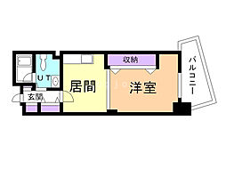アピレ21 1DKの間取図画像
