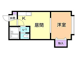 シュヴェルニー北円山 1LDKの間取図画像