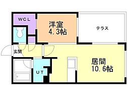 札幌市中央区北三条西30丁目マンション 1LDKの間取図画像