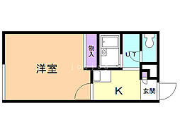 レオパレスホリゾント 1Kの間取図画像