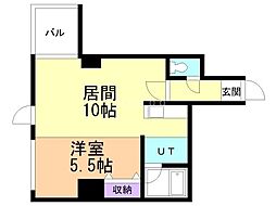 パークヒルズイースト23A 1LDKの間取図画像