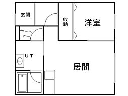 アップルコートS11 1LDKの間取図画像