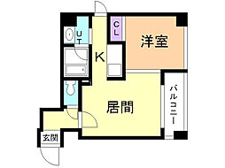 シャトーフロントナック 1LDKの間取図画像