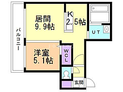 HGSSouth11 1LDKの間取図画像