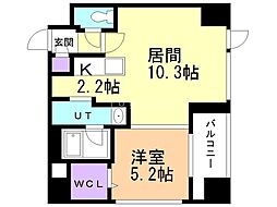 F022円山 1LDKの間取図画像
