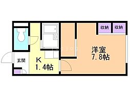 レオパレス越前谷 1Kの間取図画像
