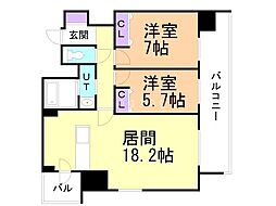 ASMACIMAISON札幌大通東 2LDKの間取図画像
