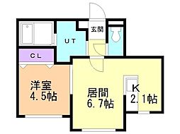 ユーフォリア北円山 1LDKの間取図画像
