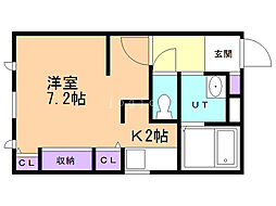 ZweitLogik 1Kの間取図画像