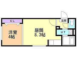 サニーパレス大通東 1LDKの間取図画像