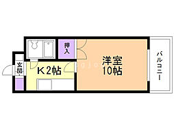 フォレスト15・8 1Kの間取図画像