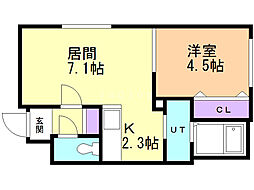 ピノコリーナ710 1DKの間取図画像