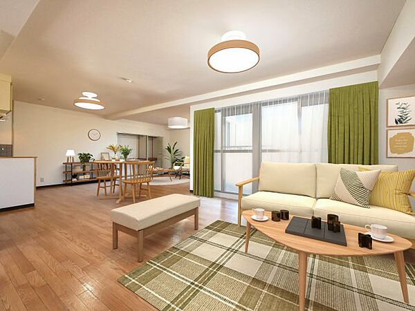 画像3:実際の室内にCGで家具等を配置したもので家具等は価格に含まれません。