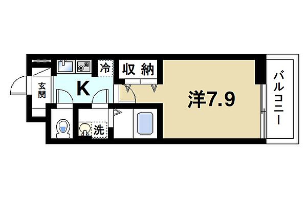 奈良県生駒市辻町(賃貸アパート1K・3階・26.15㎡)の写真 その2