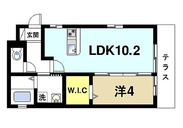 画像2:ゆったりと暮らせる1LDKの間取りです。