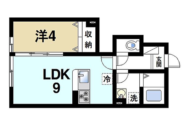 奈良県奈良市大安寺2丁目(賃貸アパート1LDK・1階・33.95㎡)の写真 その2