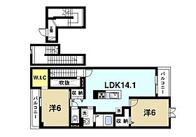 奈良県奈良市帝塚山1丁目（賃貸アパート2LDK・3階・72.75㎡） その2