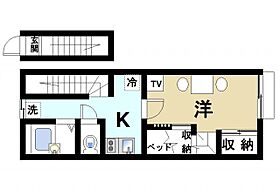 奈良県奈良市菅原東1丁目（賃貸アパート1K・2階・26.08㎡） その2