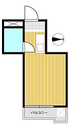 メゾン・ド・エルビエ ワンルームの間取り