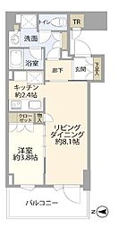 ブリリアタワー池袋West 1LDKの間取図画像