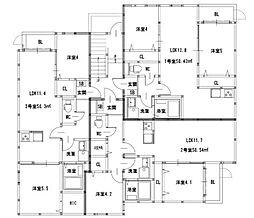 福岡市南区高宮3丁目アパート 2LDKの間取図画像