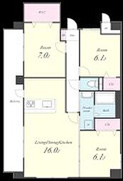 SUNRISE百道 3LDKの間取図画像