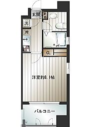 サヴォイ天神クォーター 1Kの間取図画像