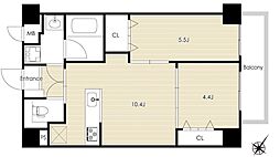 OAKVILLA薬院クラス 2LDKの間取図画像
