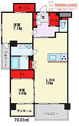 alivio76 2SLDKの間取図画像