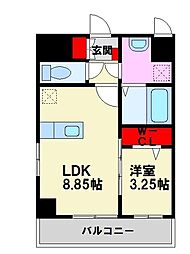 マルコビル平尾 1LDKの間取図画像