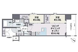 デュオヴェール薬院est 2LDKの間取図画像