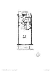 ラフィネス大濠パークアベニュー ワンルームの間取図画像