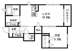 theTerrace別府 1LDKの間取図画像