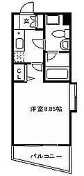 ラセット天神 1Kの間取図画像
