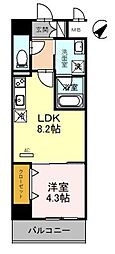 パークアベニューサウンド薬院 1LDKの間取図画像