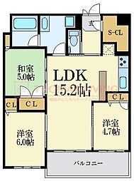 アクロス天神センタープラザ 3LDKの間取図画像
