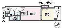 グラヴィス平尾 1LDKの間取図画像