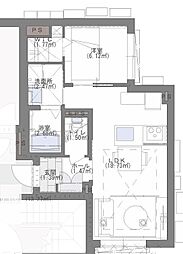 GRACE EARTH 薬院 1LDKの間取図画像